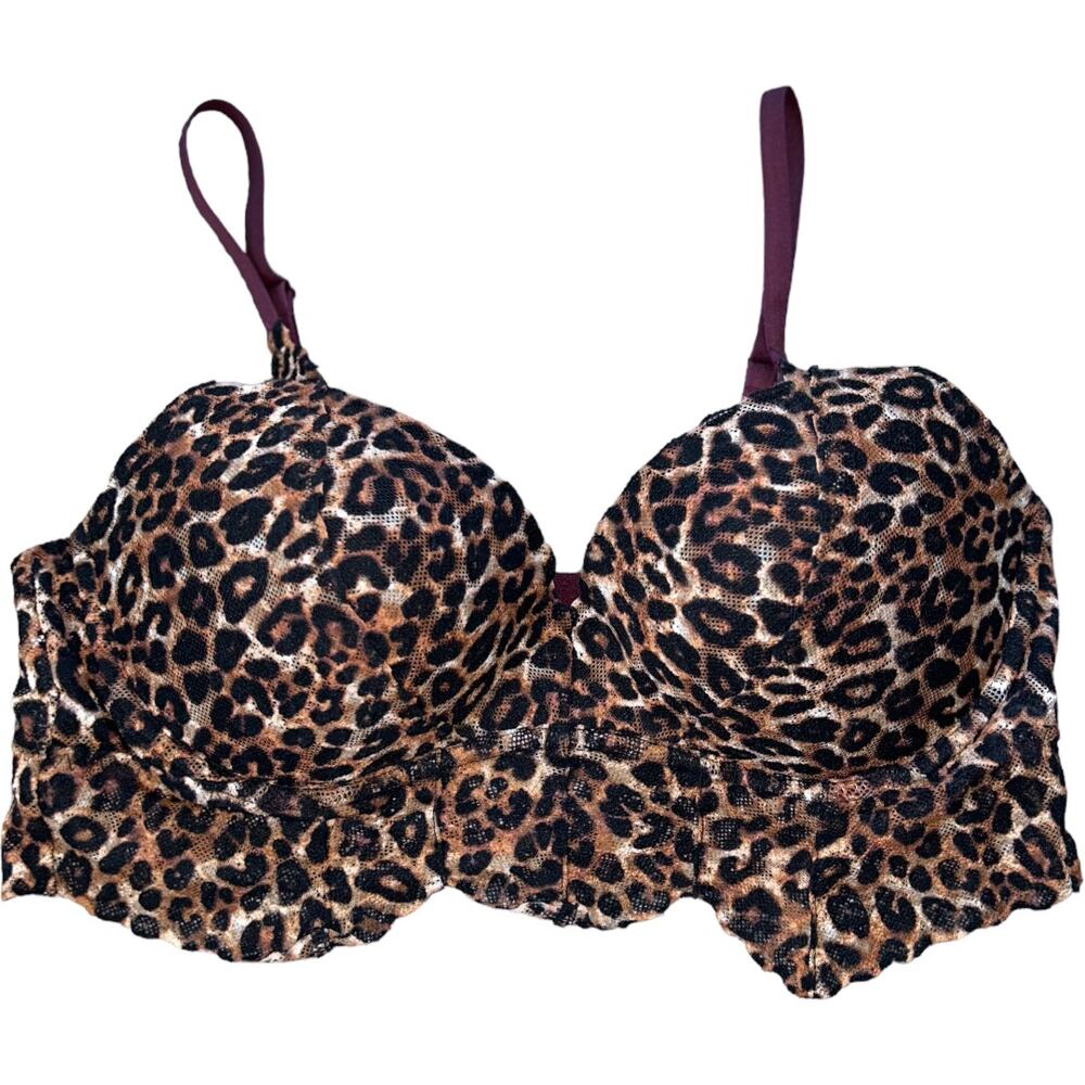 NWOT PINK Victoria's Secret Leopard Padded Bralette Brown Women's Size Large